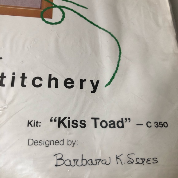 Vintage Kappie Originals Creative Stitchery 1976 “Kiss Toad” “10x10 - Picture 4 of 10
